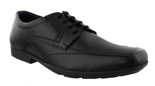 POD Alec Black Plain Lace Up Leather Shoes Bigfootshoes